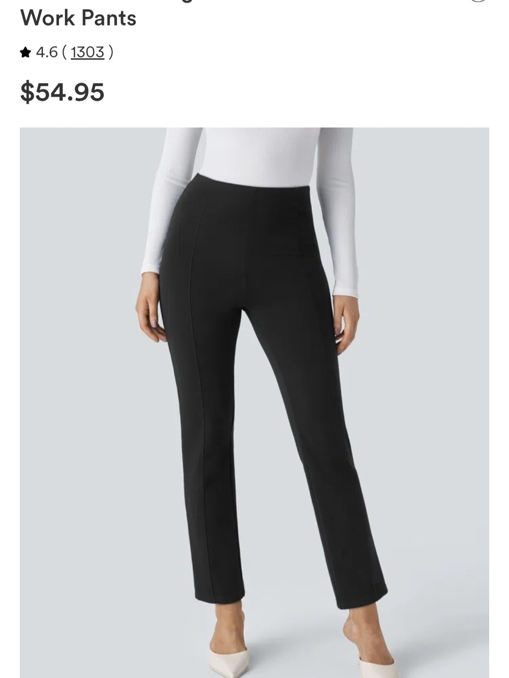 HALARA Black Ankle-Length Straight Leg Pants